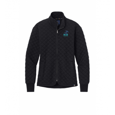 LK12 Ladies Diamond Quilted Full Zip Black