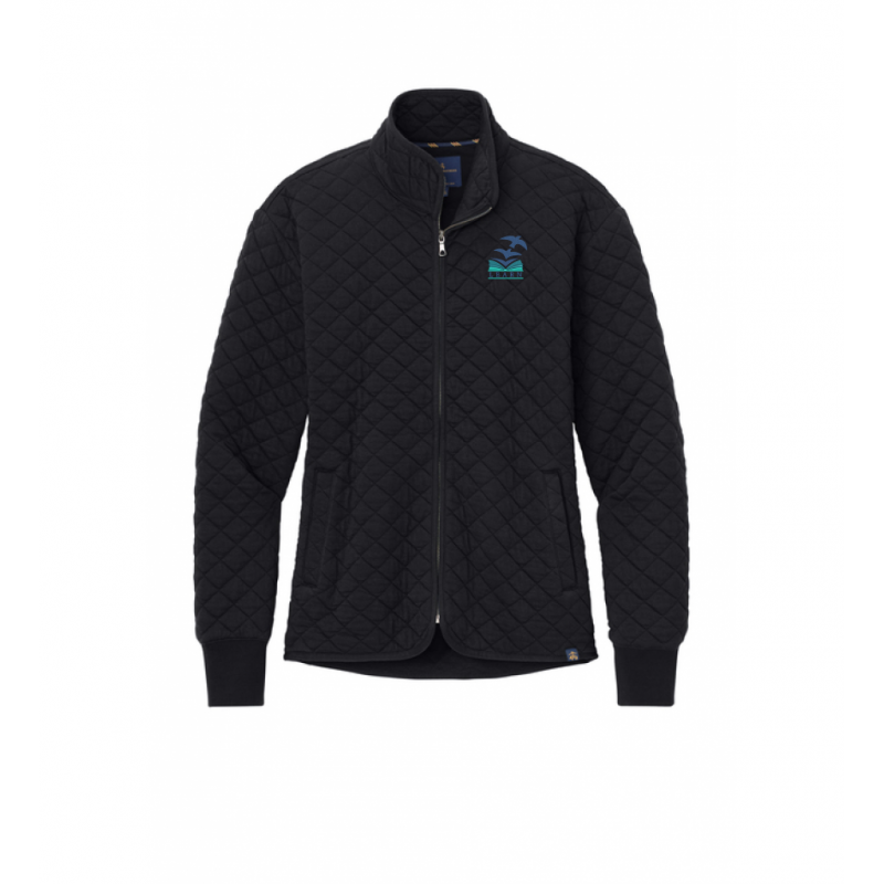 LK12 Ladies Diamond Quilted Full Zip Black