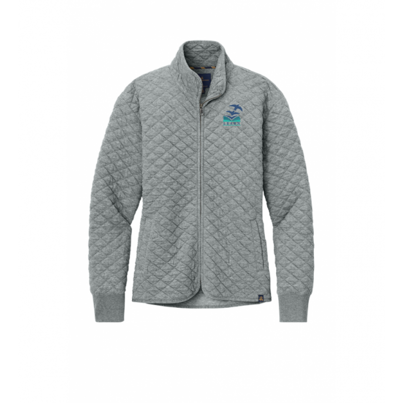 LK12 Ladies Diamond Quilted Full Zip Grey