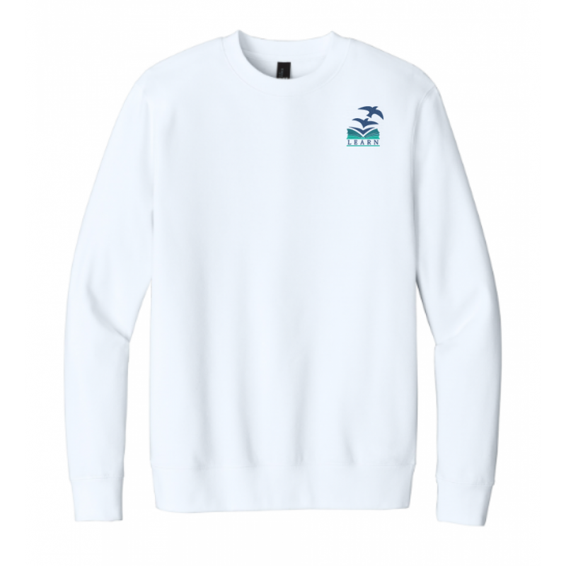 LK12 Unisex Fleece Crewneck White